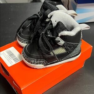 Jordan Black and Gray Kids Sneakers